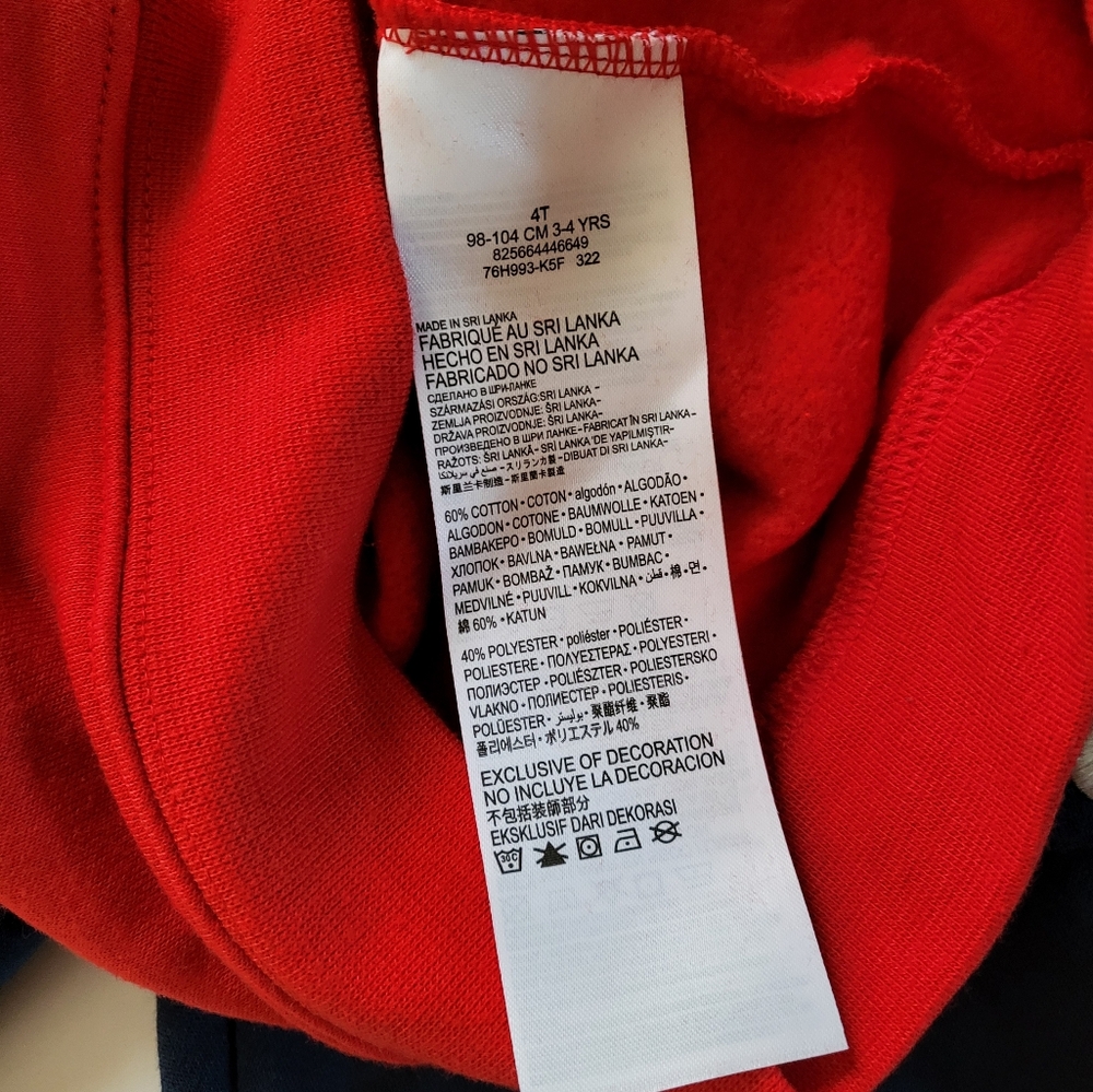 Nike boys 2pc Pants set fleece Sweatshirt joggers Size 4T RED Navy - Picture 4 of 4